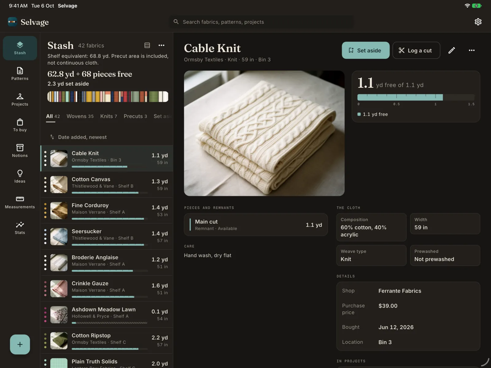 iPad: the stash in the dark theme